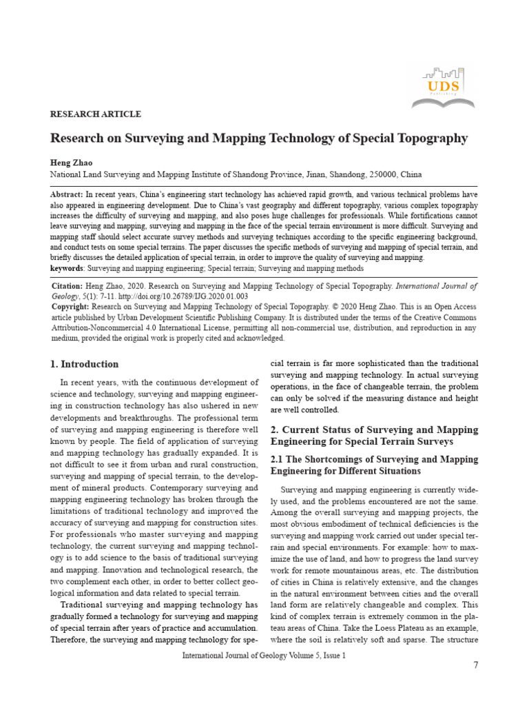 Research On Surveying and Mapping Technology of SP | PDF | Surveying ...