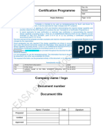 DOA Template Form Type Certification Programme