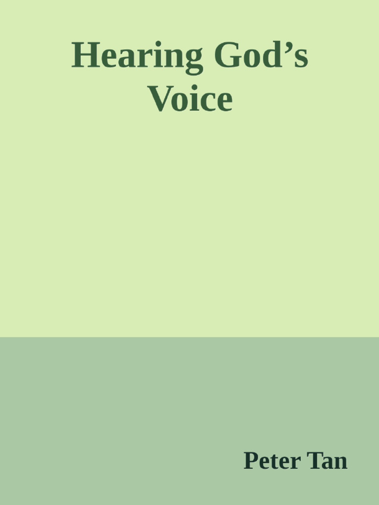 Hearing God's Voice PDF Elijah Covenant (Biblical)