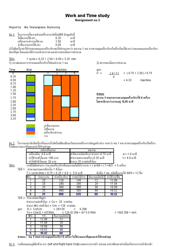 Motion and Time Study-Assignment 3 | PDF