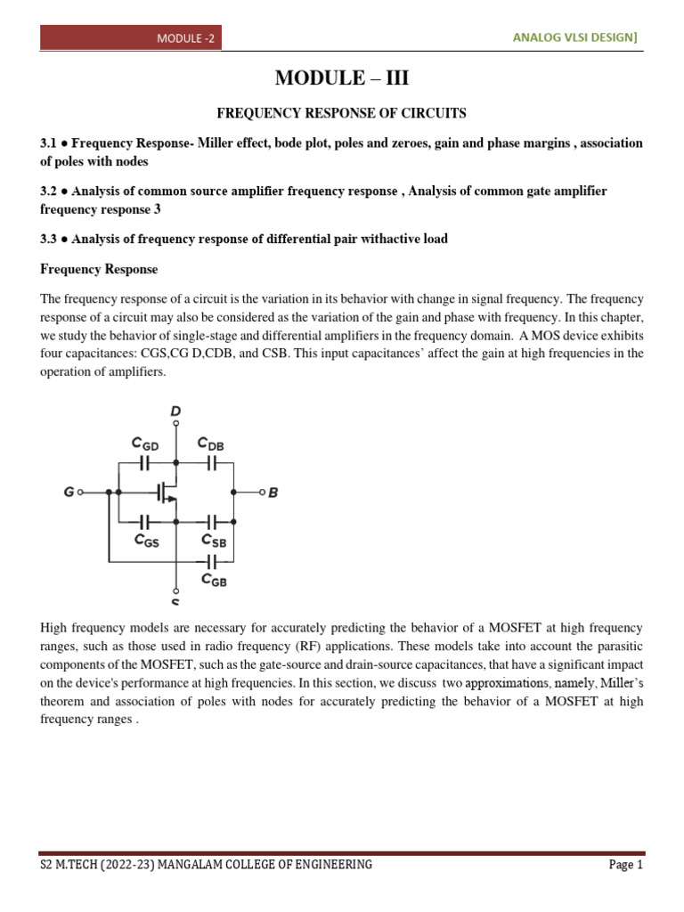 Unit 3.1 Miller Effect | PDF | Amplifier | Mosfet