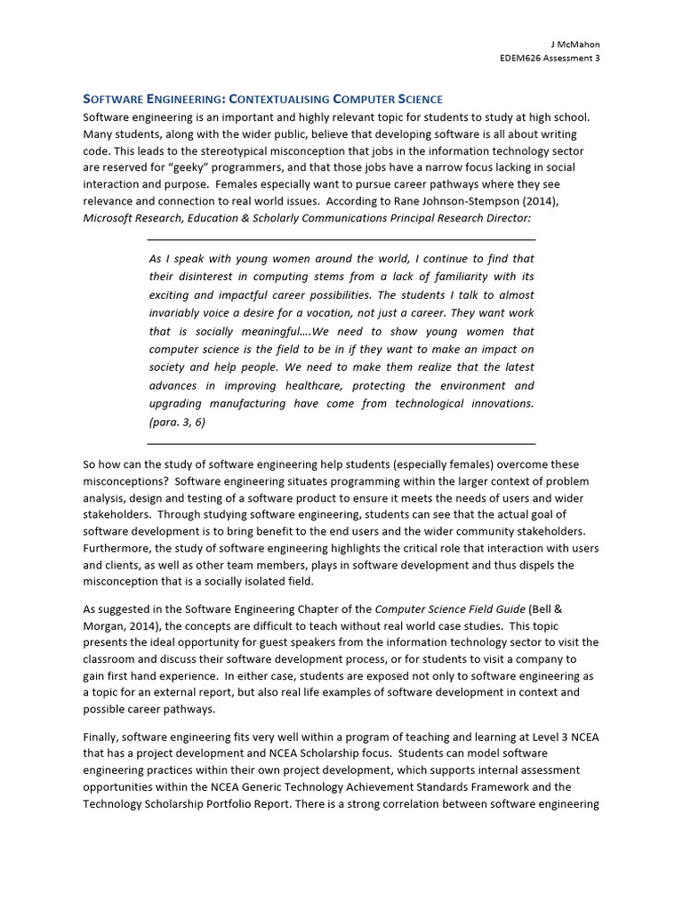 J McMahon Software Engineering Paper | PDF