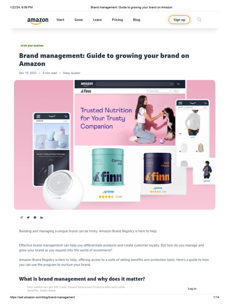 Amazon Brand Management Guide | PDF | Brand | Brand Management