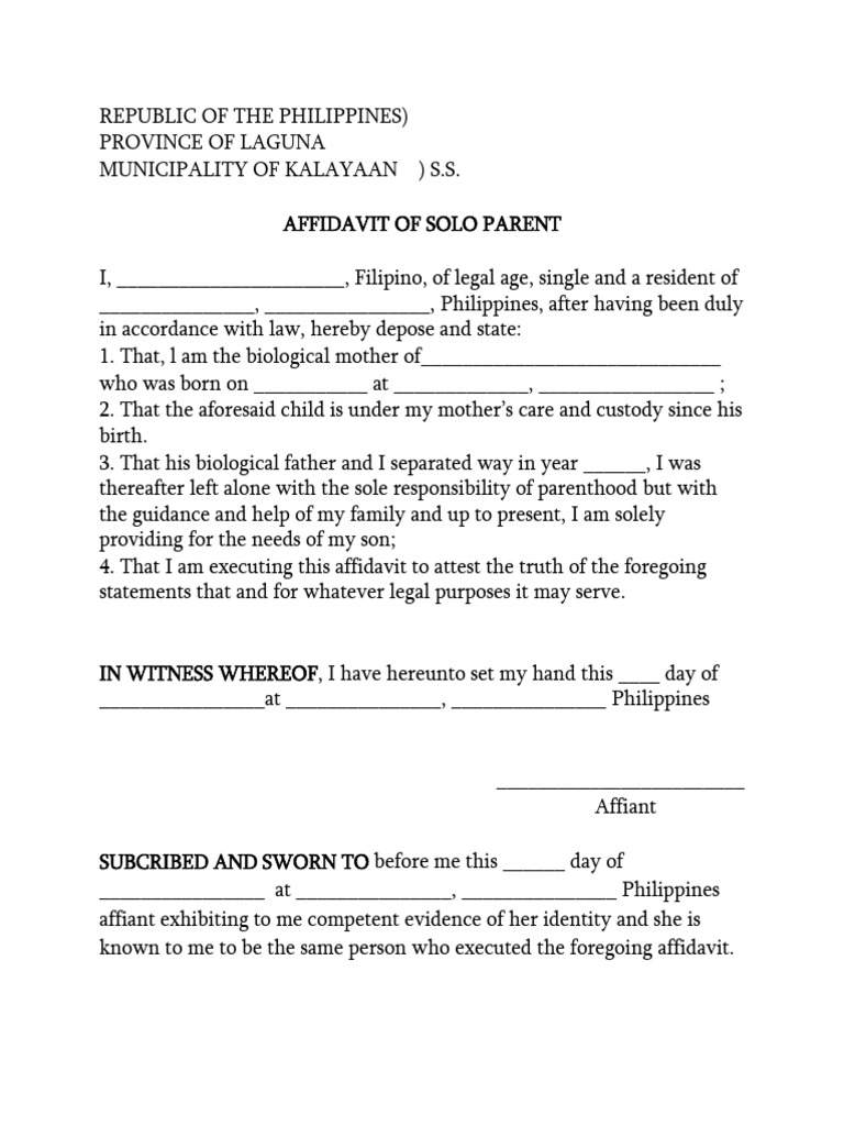 Statement Format Word