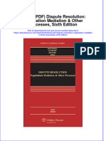 Instant Download Ebook PDF Dispute Resolution Negotiation Mediation Other Processes Sixth Edition PDF Scribd