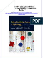 Instant Download Ebook PDF Doing Qualitative Research in Psychology A Practical Guide PDF Scribd