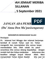 Tata Ibadah Minggu 5 Sept.2021