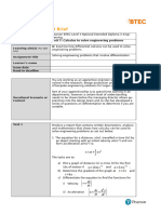 Assignment Brief For Learning Aim A Unit 7 Calculus To Solve Engineering Problems