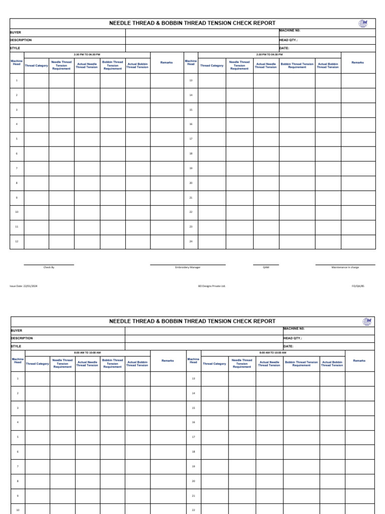 Embroidery Tension Check Report | PDF | Yarn | Embroidery