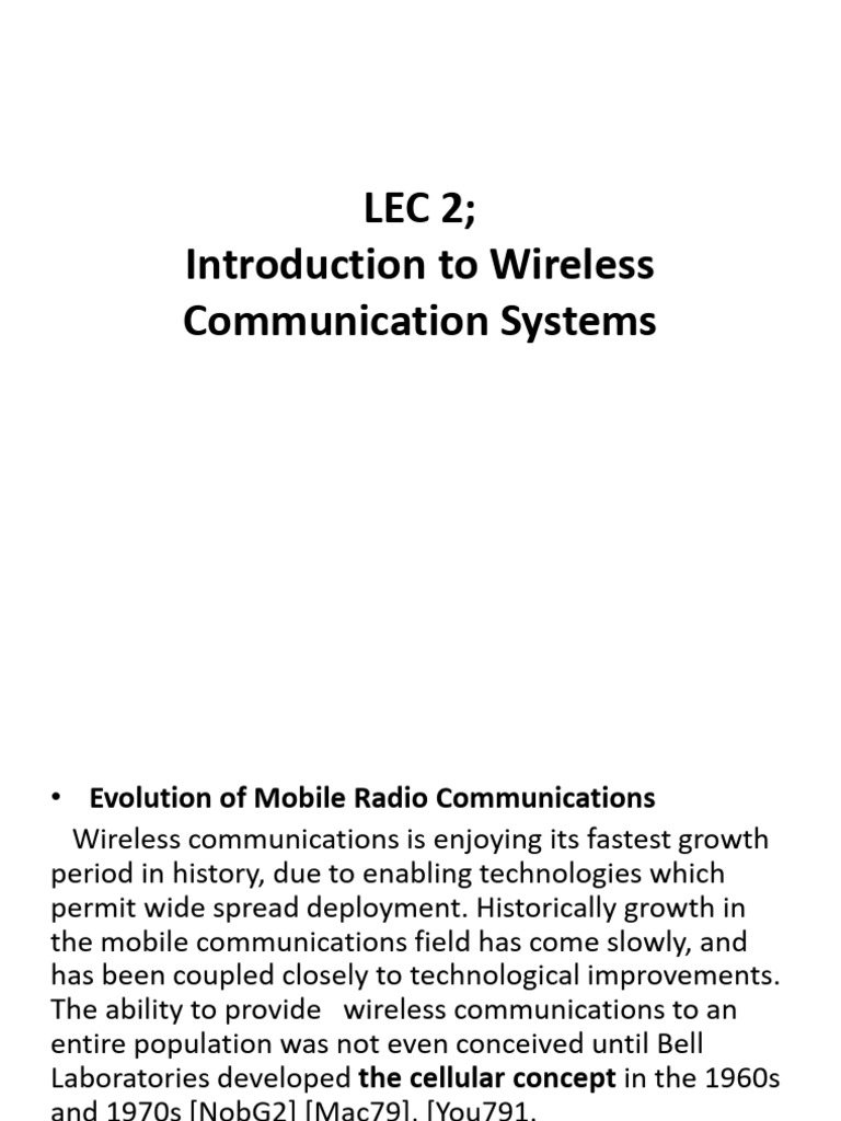 Evolution of Wireless Communication Systems | PDF | Duplex ...