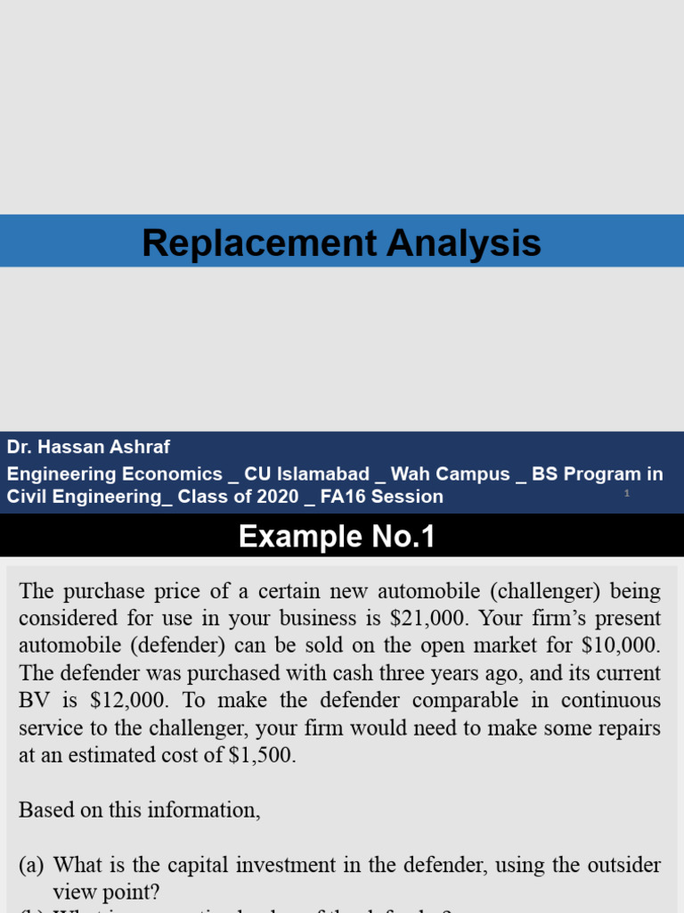 Replacement Analysis in Engineering Economics | PDF | Economics | Pump