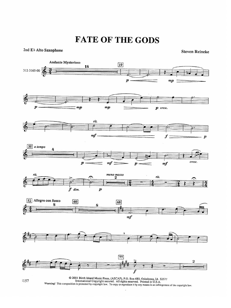 0814E - Fate of The Gods - Sax - Alt - 2 | PDF