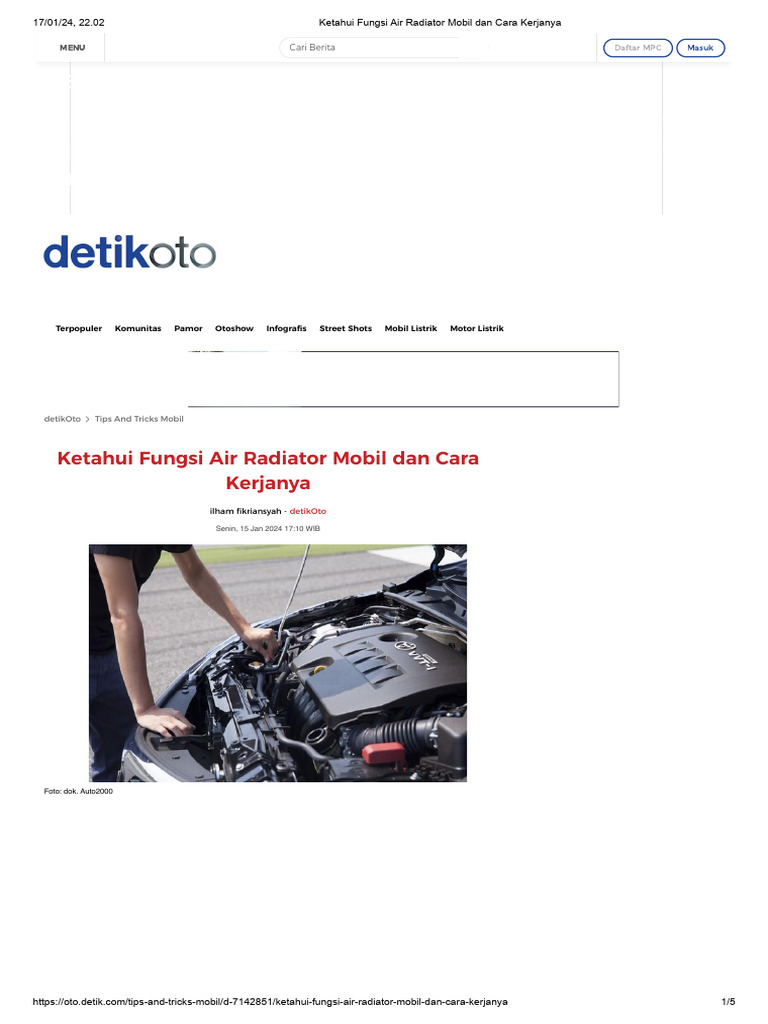 Fungsi dan Cara Kerja Air Radiator | PDF