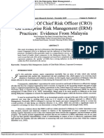 The Effect CRO On ERM Practices Evidence From Malaysia