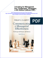 Instant Download Communicating For Managerial Effectiveness Challenges Strategies Solutions 6th Edition Ebook PDF PDF Scribd