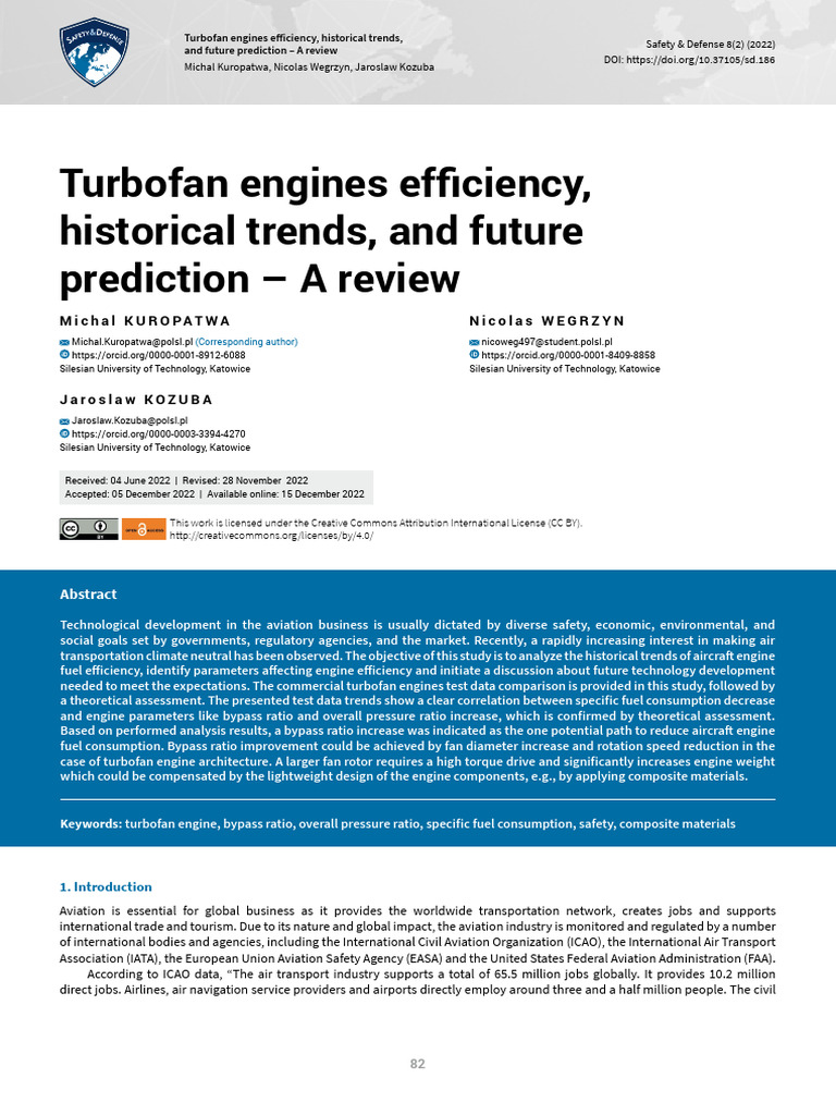 Turbofan Engines Efficiency History | PDF | Aviation | Engines