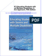 Instant Download Ebook PDF Educating Students With Severe and Multiple Disabilities A Collaborative Approach Fifth Edition PDF Scribd