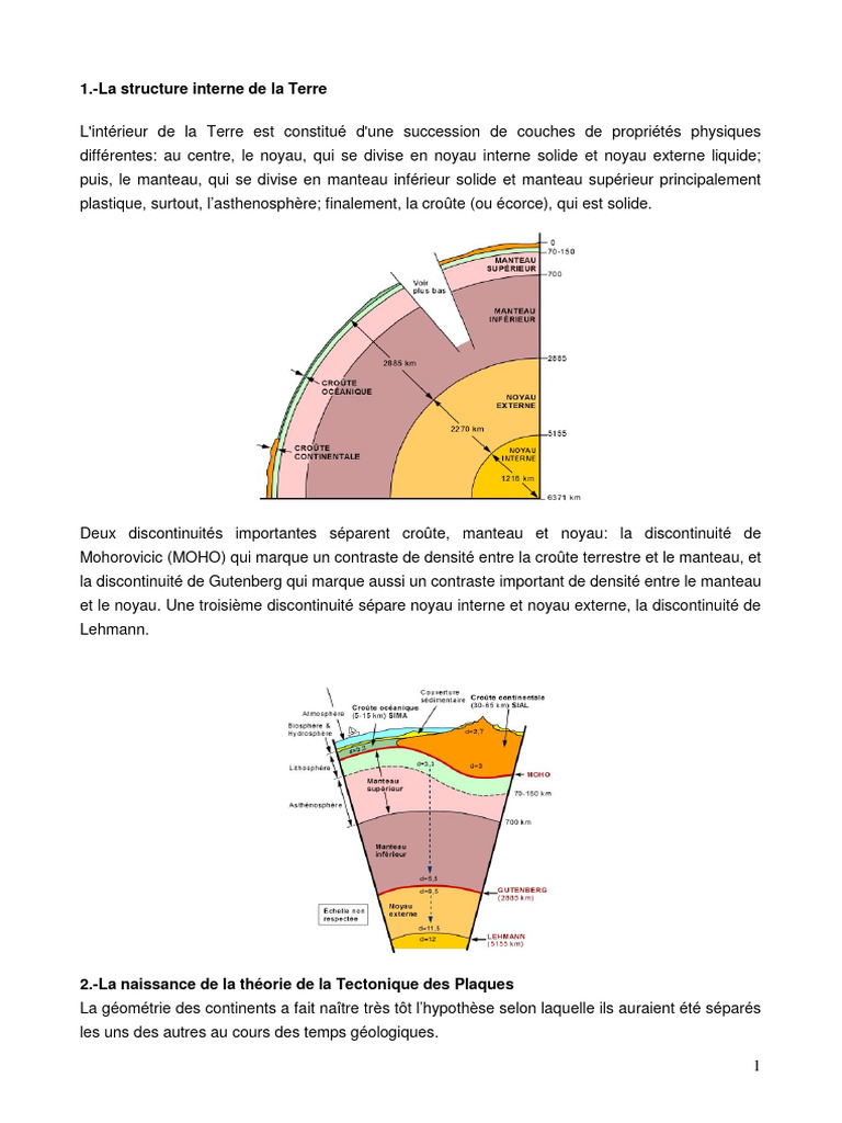 Structure interne et tectonique terrestre | PDF | Tectonique des ...