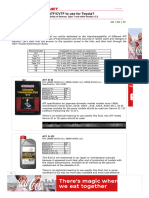 What ATF - CVTF To Use For Toyota