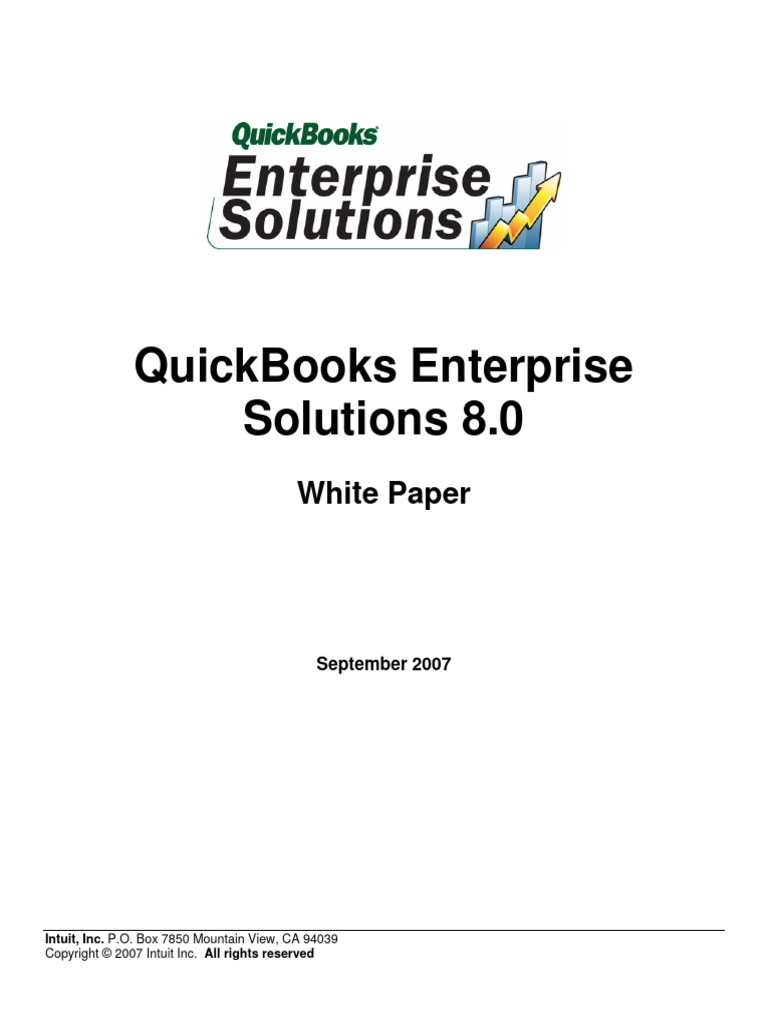 QuickBooks Enterprise Solutions 8.0 White Paper | PDF | Quick Books ...