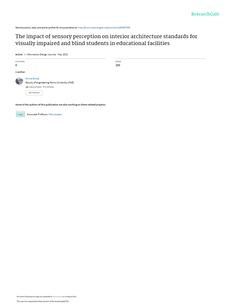 The Impact of Sensory Perception On Interior Architecture Standards For ...