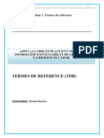 Termes de Reference (TDR)