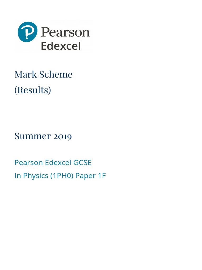 1PH0 1F June19 MS-GCSE-Edexcel-Physics | PDF