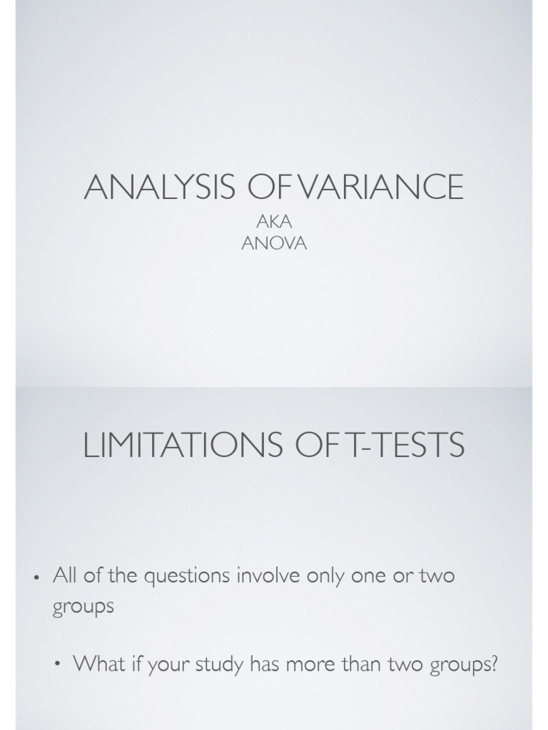 Lecture 7 Anova Edited Pdf Student S T Test Analysis Of Variance