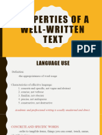Properties Language Use and Punctuation