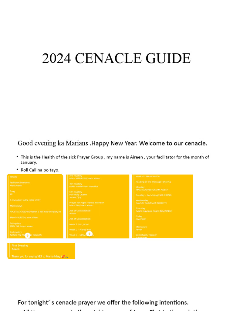 2024 Cenacle Prayer Guide | PDF