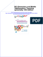 Instant Download Ebook PDF Elementary and Middle School Mathematics Teaching Developmentally 10th Edition PDF Scribd