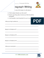 Paragraph Writing: DIRECTIONS: Choose One of The Topics To Write About