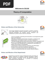 Welcome To CSL318: Theory of Computation