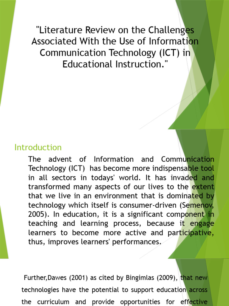 ICT Challenges in Educational Instruction | PDF | Educational ...