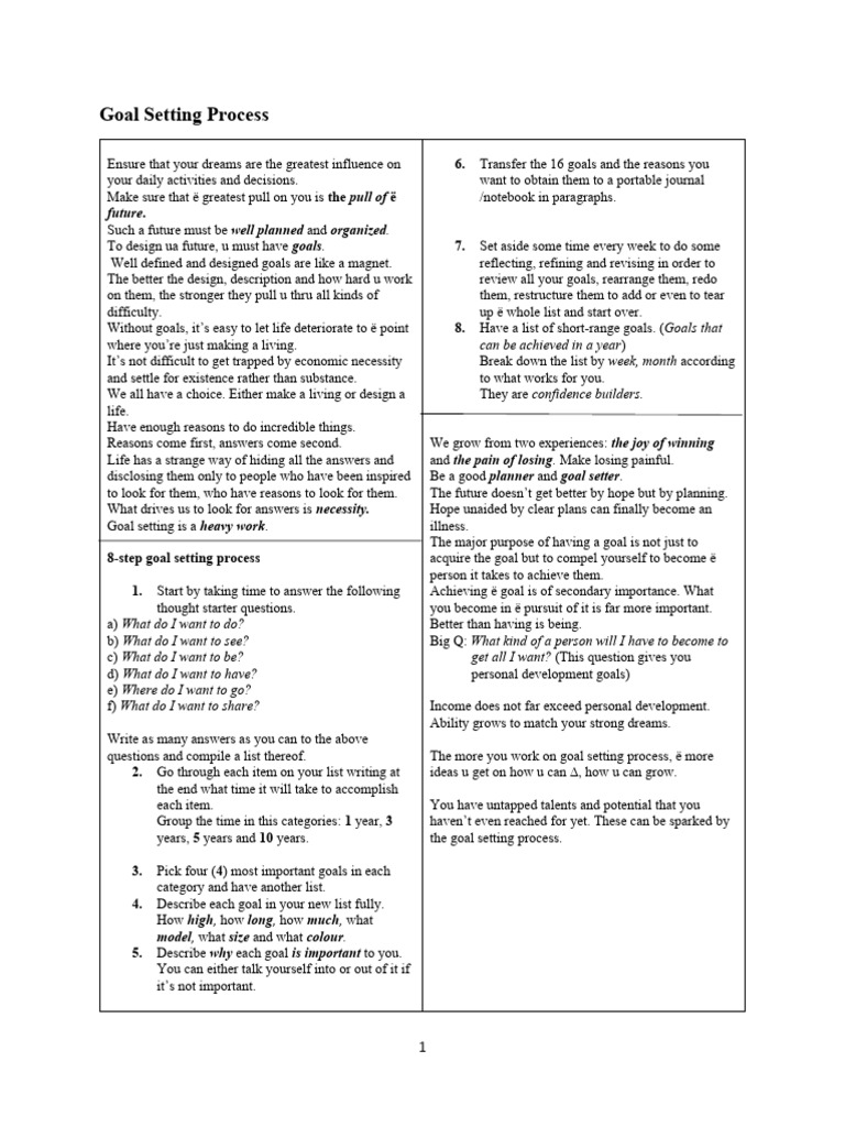 Goal Setting Process Download Free Pdf Goal Setting Cognition