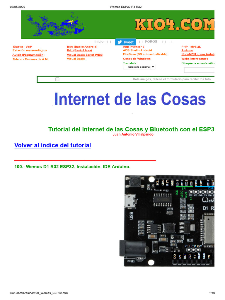 Estación Meteorológica WiFi con ESP8266 Wemos y Arduino IDE