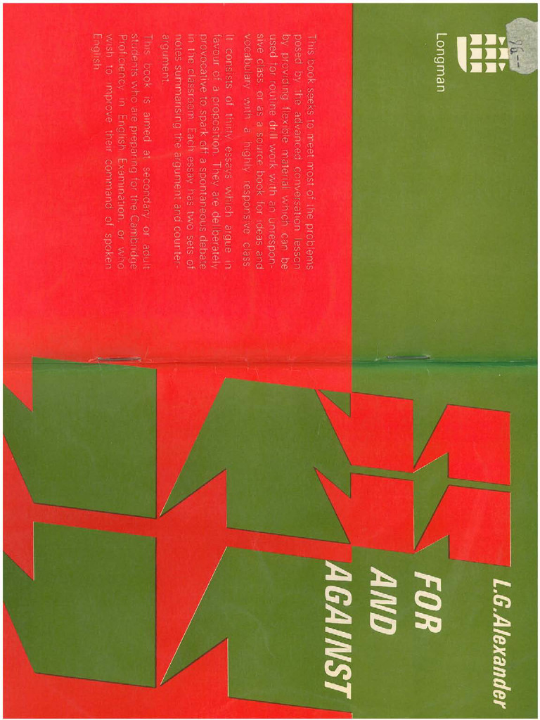 L.G. Alexander - For and Against | PDF