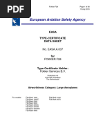 Easa Fokker f28 Type Certificate Data Sheet