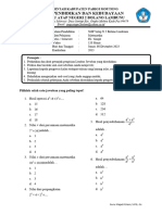 Soal PAS Matematika Kelas 9 - Ganjil