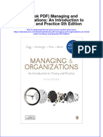 Full Download Ebook Ebook PDF Managing and Organizations An Introduction To Theory and Practice 5th Edition PDF