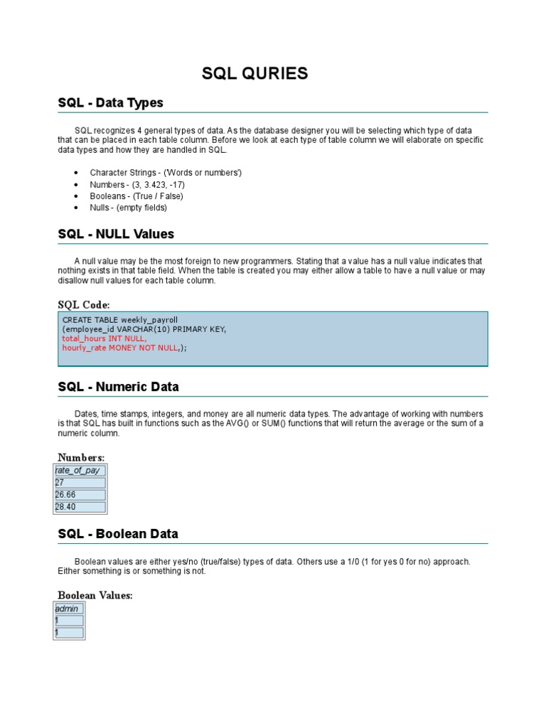 SQL | Boolean Data Type | Sql