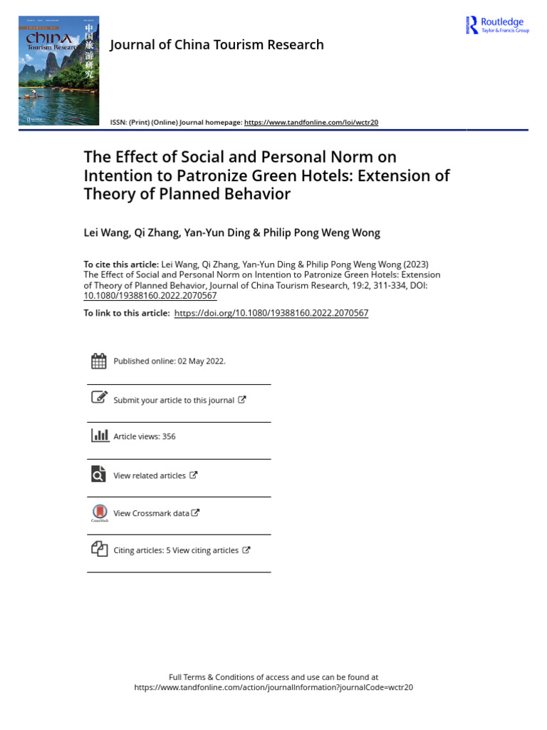 The Effect of Social and Personal Norm On Intention To Patronize Green ...