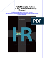 Ebook PDF Managing Human Resources 8th Canadian Edition by Belcourt
