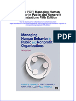 Full Download Ebook Ebook PDF Managing Human Behavior in Public and Nonprofit Organizations Fifth Edition PDF