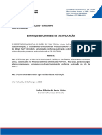 Eliminação Dos Candidatos Da 1 CONVOCAÇÃO: Processo Seletivo - Edital 001/2020 - SEMSA/PMVV Edital de Eliminação