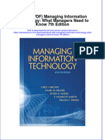 Full Download Ebook Ebook PDF Managing Information Technology What Managers Need To Know 7th Edition PDF
