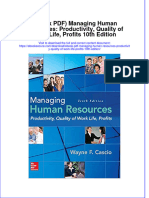 Full Download Ebook Ebook PDF Managing Human Resources Productivity Quality of Work Life Profits 10th Edition PDF