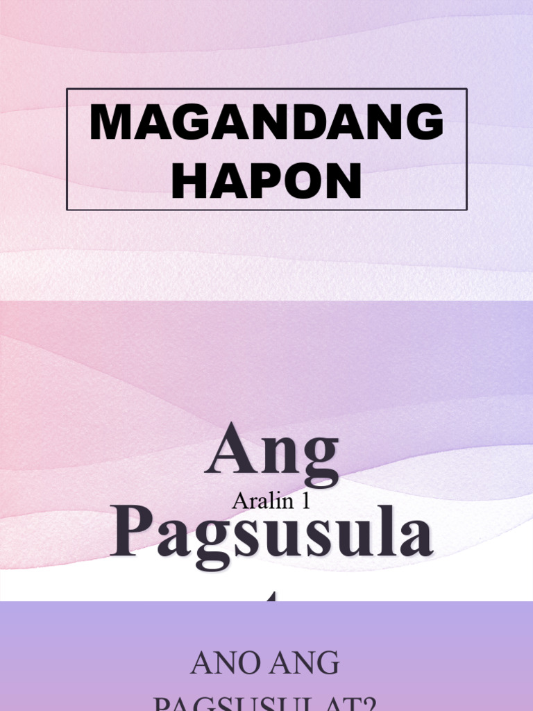 Pagsulat Aralin 1 | PDF