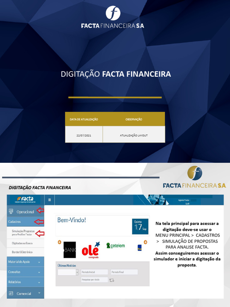 Digitação de Propostas Facta Financeira | PDF | Dados | Informática
