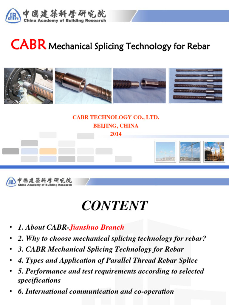 CABR Mechanical Splicing For Rebar | PDF | Strength Of Materials ...